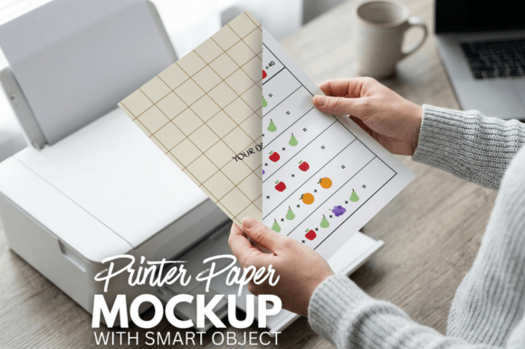 Download Printer Paper Mockup, Smart Object PSD - Mock Collection