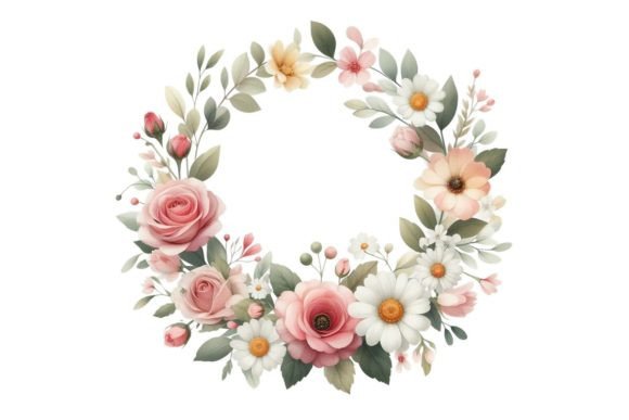 Download Watercolor Floral Wreath Clipart - Water Collection