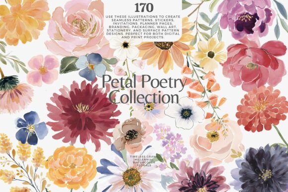 Download Romantic Watercolor Floral Clipart Bundl - Water Collection