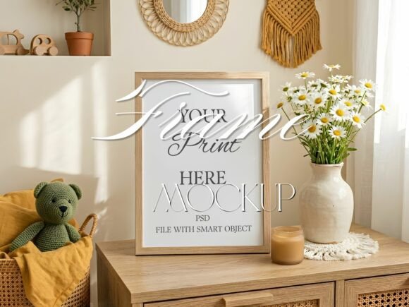 Download Boho Nursery Frame Mockup Kids Room PSD - Mock Collection