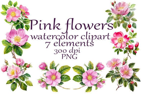 Download Roses Pink Watercolor Clipart PNG - Water Collection