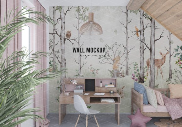 Download Wall Mockup Wallpaper Mockup Kids Room - Mock Collection