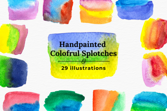 Download Colorful Watercolor Splotches - Water Collection