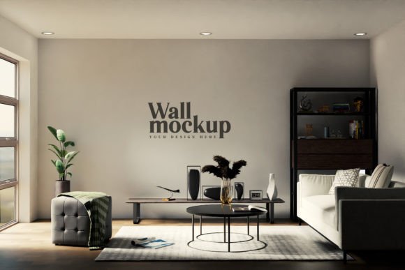 Download Wall Mockup Living Room Modern Design - Mock Collection