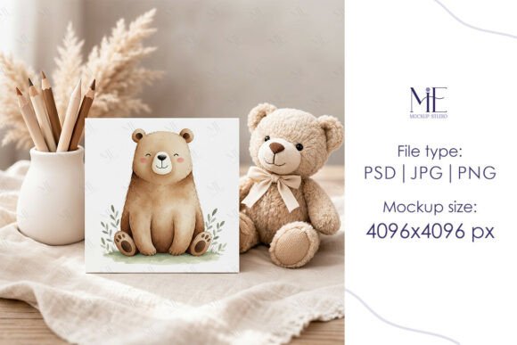 Download 6x6 Baby Card Mockup Kids Square Invita - Mock Collection
