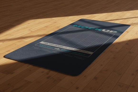 Download Yoga Mat on Wooden Floor Mockup - Mock Collection