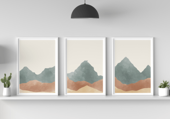 Download Set of 3 Hand Painted Watercolor Art - Water Collection