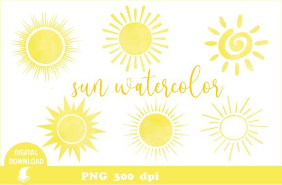 Download Sun Clipart. Watercolor. Weather. Nature - Water Collection