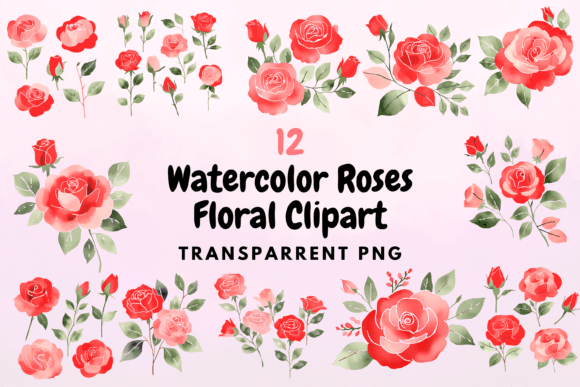 Download Watercolour Rose Clipart, Red and Blush - Water Collection