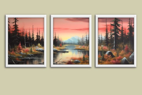 Download Sunset Landscape Panorama Wall Art Set - Sun Collection