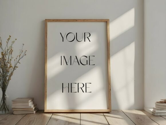 Download Minimalist Oak Frame Sunlit Floor Mockup - Mock Collection