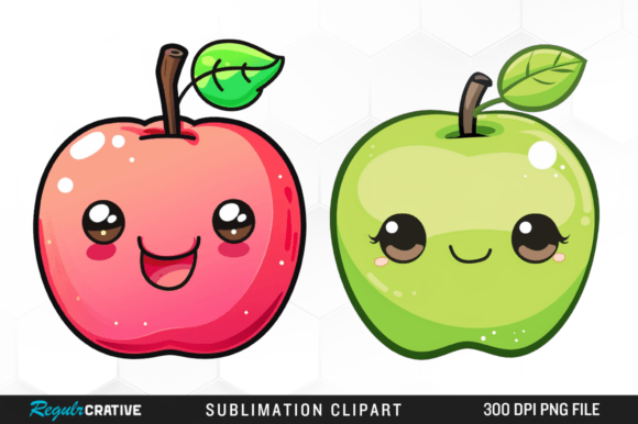 Download Watercolor Cute Apple Clipart PNG Design - Water Collection