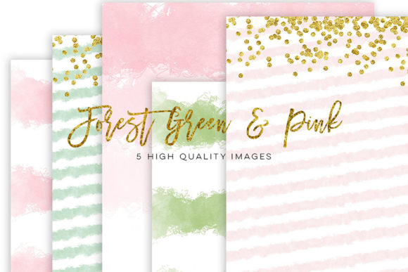 Download Forest Green and Pink Watercolor Clipart - Water Collection