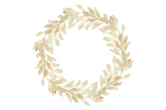 Download Watercolor Leaf Foliage Floral Wreath - Water Collection