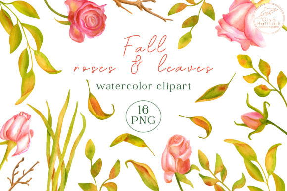 Download Watercolor Fall Leaves &amp; Flowers Clipart - Water Collection