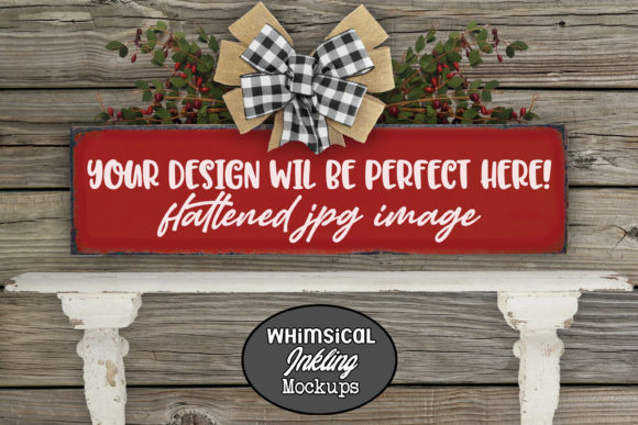 Download Red Farmhouse Christmas Sign Mockup - Mock Collection