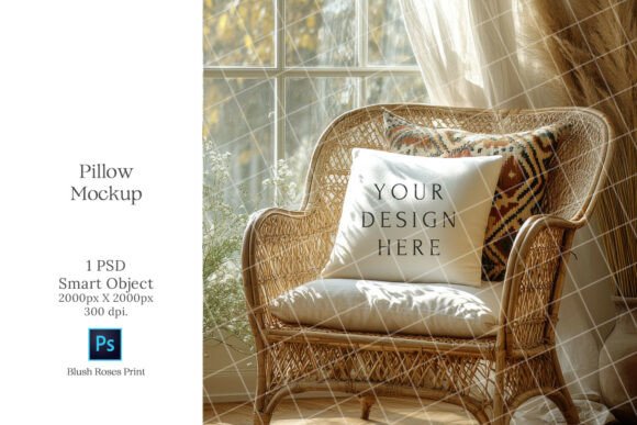 Download Boho Pillow Mockup PSD Smart Object HQ - Mock Collection