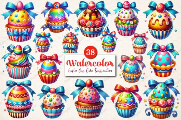 Download Watercolor Easter Cup Cake PNG Clipart - Water Collection