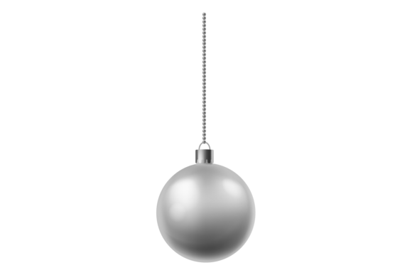 Download Silver Christmas Ball Mockup. Hanging El - Mock Collection