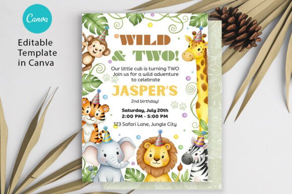 Download Safari Birthday Invitation Two Wild Boy - Premium Resources