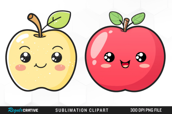 Download Watercolor Cute Apple Clipart PNG Design - Water Collection