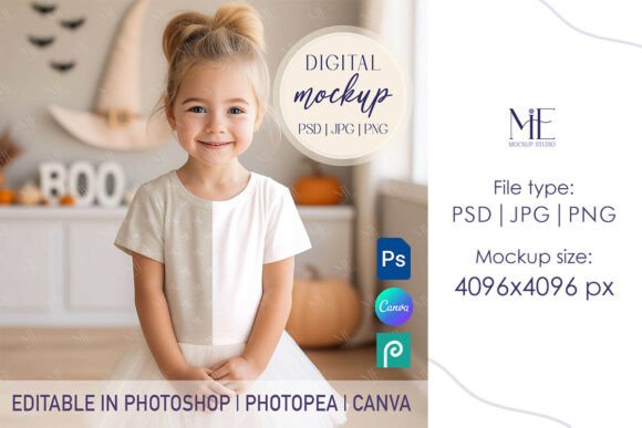 Download Halloween T-Shirt Mockup Kids Girls - Mock Collection