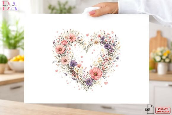 Download Watercolor Wildflower Heart Png - Water Collection
