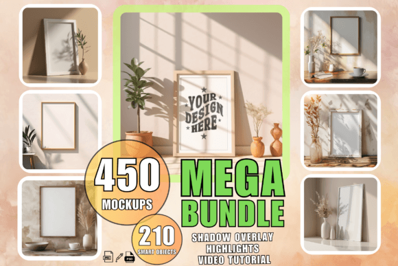 Download Frame Mockup Bundle PSD Wall Art Mockups - Mock Collection