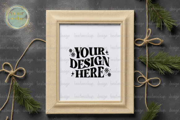 Download Vintage White Christmas Frame Mockup - Mock Collection
