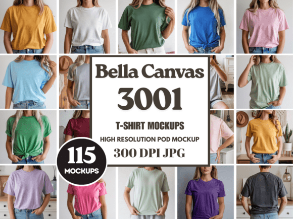 Download Bella Canvas 3001 TShirt Mockup Bundle - Mock Collection