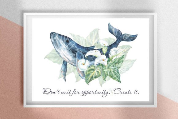Download Watercolor Prints Blue Whale Poster - Water Collection