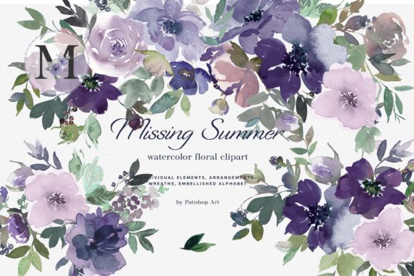 Download Watercolor Floral Clipart Huge Set - Water Collection