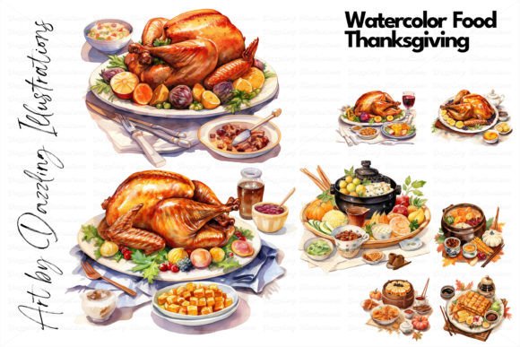 Download Watercolor Food: Thanksgiving | Asian - Water Collection