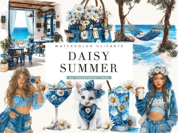 Download Watercolor Daisy Summer Clipart - Water Collection