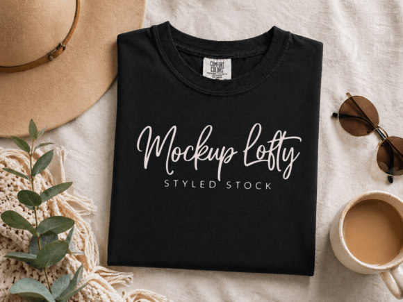 Download Comfort Colors 1717 Black Mockup - Mock Collection