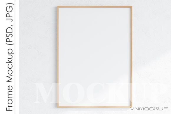 Download Minimalist Frame Mockup, Vertical Wooden - Mock Collection