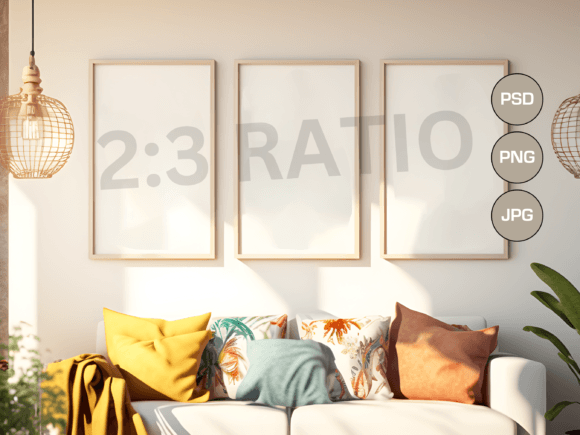 Download Set of 3 Mockup Frames, Boho Style, PSD - Mock Collection