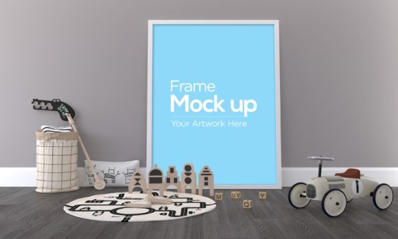 Download Kids Photo Frame Mockup Laying on Floor - Mock Collection