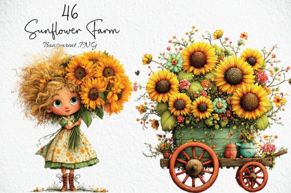 Download Cute Sunflower Farm PNG Clipart - Sun Collection
