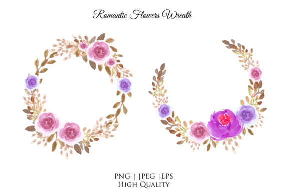 Download Romantic Flowers Wreath Watercolor - Water Collection