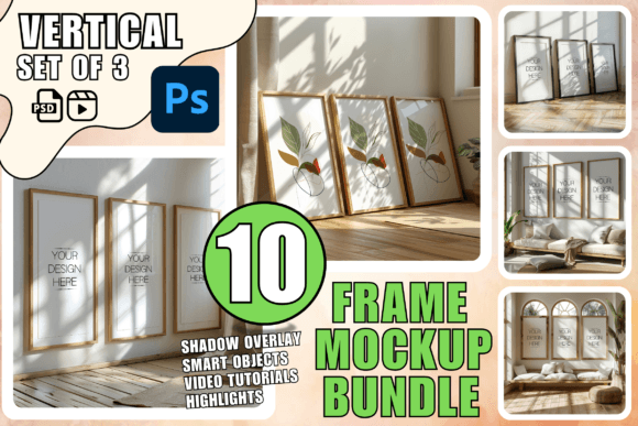 Download PSD Frame Mockup Bundle Set of 3 Frames - Mock Collection
