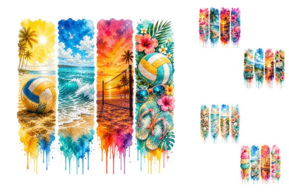 Download Watercolor Summer Beach Sublimation PNG - Water Collection