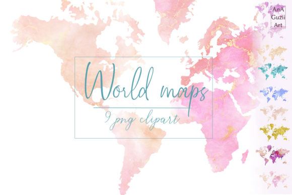 Download Watercolor World Map Clipart - Water Collection