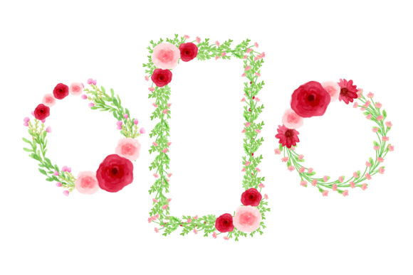 Download Romantic Flowers Wreath Watercolor - Water Collection