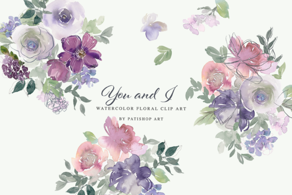 Download Watercolor Blush Purple Floral Graphics - Water Collection