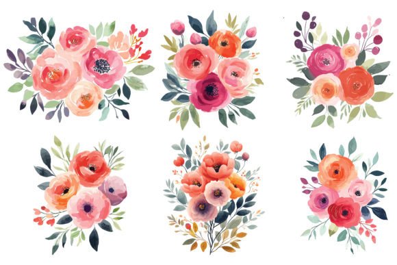 Download Watercolor Floral Logo Design Bundle - Water Collection