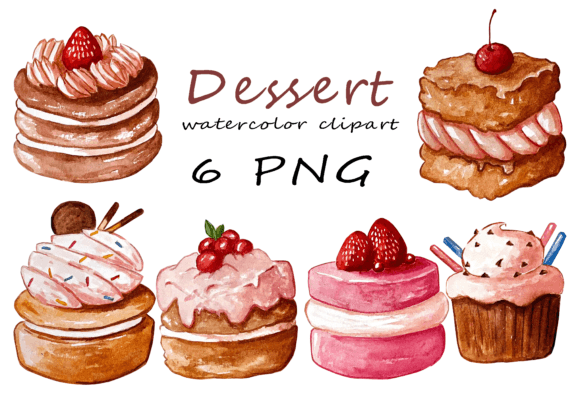 Download Watercolor Dessert Clipart, Cake, Png - Water Collection