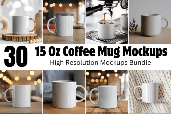 Download 15 Oz Coffee Mug Mockups Bundle - Mock Collection