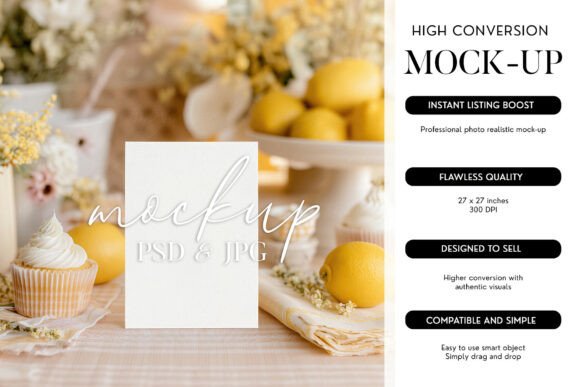 Download Card Mockup PSD Smart Object Lemon - Mock Collection
