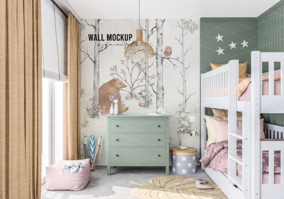 Download Wall Mockup Wallpaper Mockup Kids Room - Mock Collection